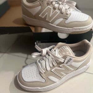 New Balance Kids' Cream and White Sneakers